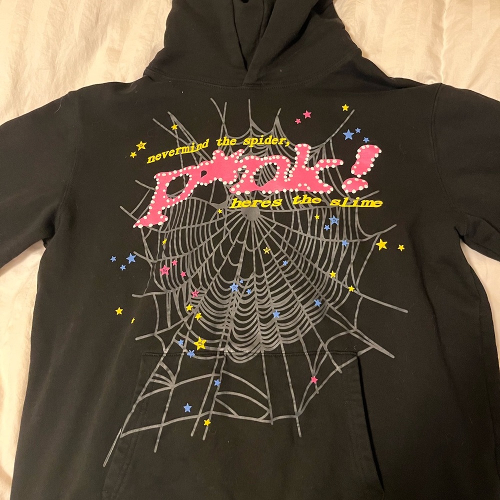 SP5DER PINK & BLACK HOODIE